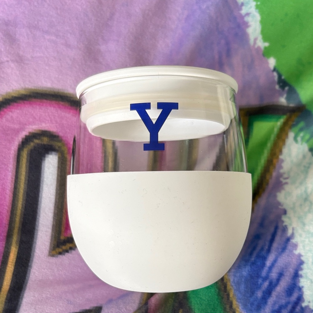 YALE White and Blue Insulated Tumbler